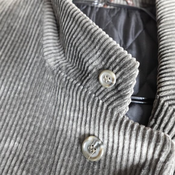 LL Bean Sport Coat Medium Gray Corduroy Patch Pockets Thinsulate Made in USA - Picture 6 of 16